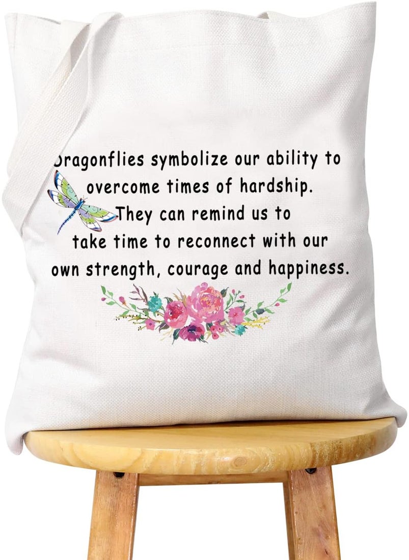 WCGXKO - WCGXKO Dragonflies Lover Gift Dragonfly Themed Inspirational Gift Zipper Pouch Cosmetics Bag for Friends Sister Daughter (Dragonflies tote) - Image 1