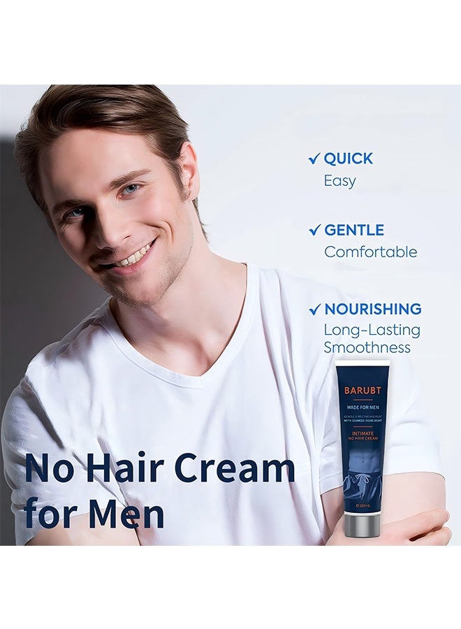 BARUBT Hair Removal Cream for Men, Painless Depilatory Cream for Private Areas, Extra Gentle and Moisturizing Formula, Suitable for All Skin Types, 100g - Image 2