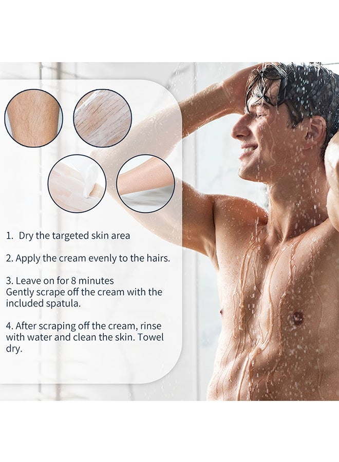 BARUBT Hair Removal Cream for Men, Painless Depilatory Cream for Private Areas, Extra Gentle and Moisturizing Formula, Suitable for All Skin Types, 100g - Image 3
