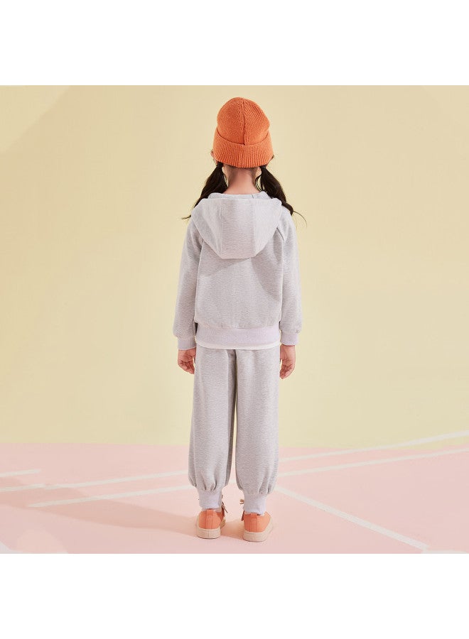 DEESHA Embroidered Logo Jacket + Tapered Pants】girls' Spring And Autumn Outfits, Large Kids' Children's Sportswear Two-piece Set - Image 3