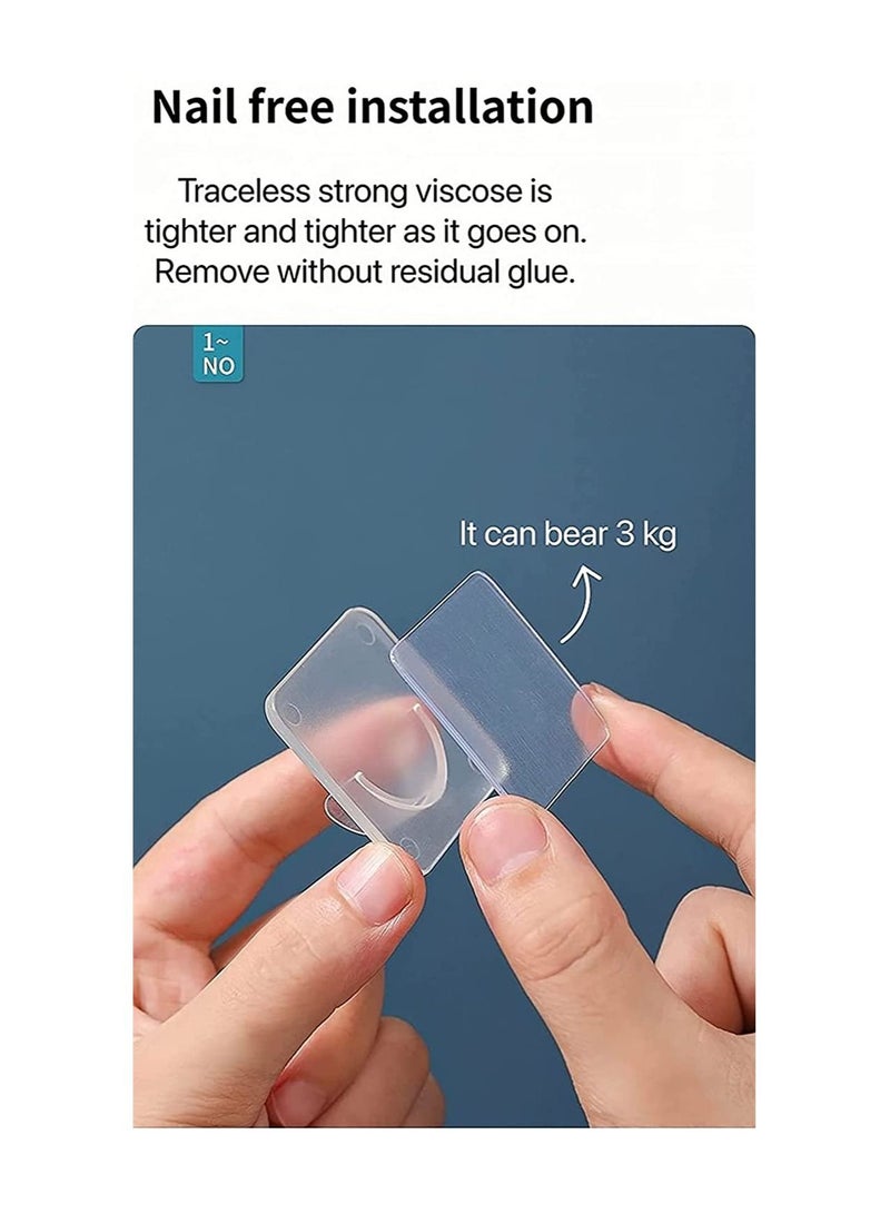 SYOSI 4 Pack Shower Curtain Rod Mount Holder for Wall Adhesive Shower Rod Tension Retainer No Drilling Stick On - Image 5