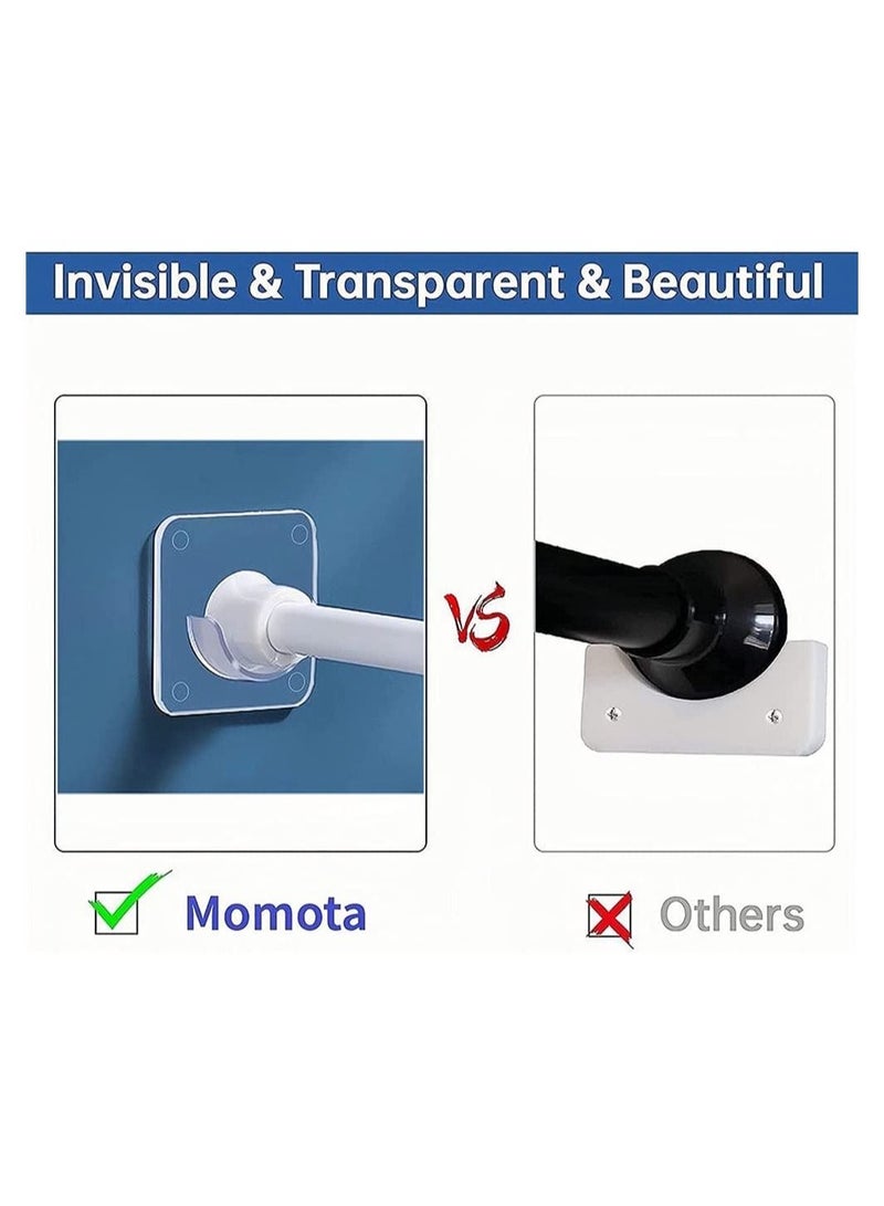 SYOSI 4 Pack Shower Curtain Rod Mount Holder for Wall Adhesive Shower Rod Tension Retainer No Drilling Stick On - Image 3