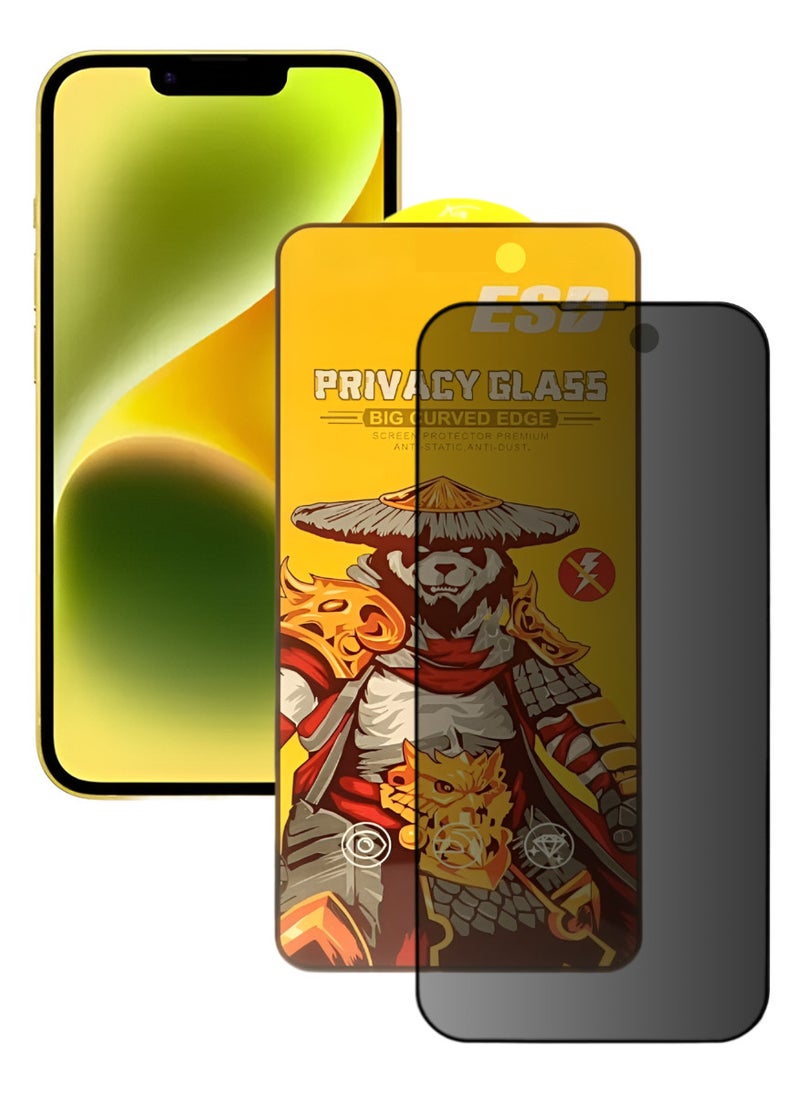 ESD Tempered Dustproof Privacy Glass Screen Protector Compatible For iPhone 14 Plus - Image 1