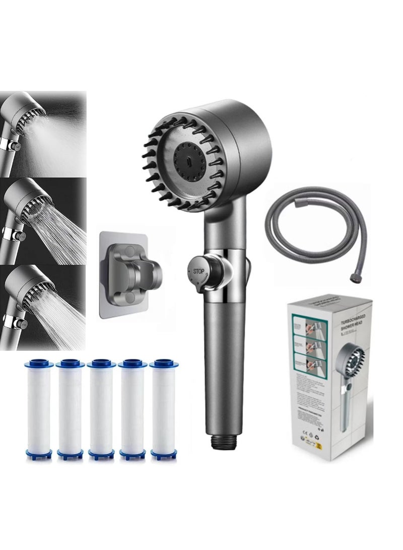 Relex 4 Modes Massage Portable Shower Head, Detachable Filtered Shower Head with Handheld, Showerhead for Bathrooms and Flats - Image 1