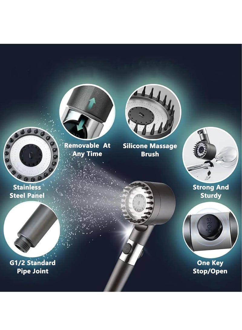 Relex 4 Modes Massage Portable Shower Head, Detachable Filtered Shower Head with Handheld, Showerhead for Bathrooms and Flats - Image 2