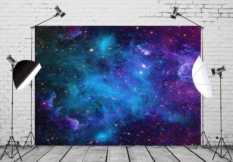 BELECO 7x5ft Fabric Cosmic Galaxy Backdrop Wall DÃ©cor Starry Sky Milky Way Stars Backdrop Universe Space Theme Photo Background Galaxy Baby Shower Birthday Party Decorations Studio Photo Props - Image 3