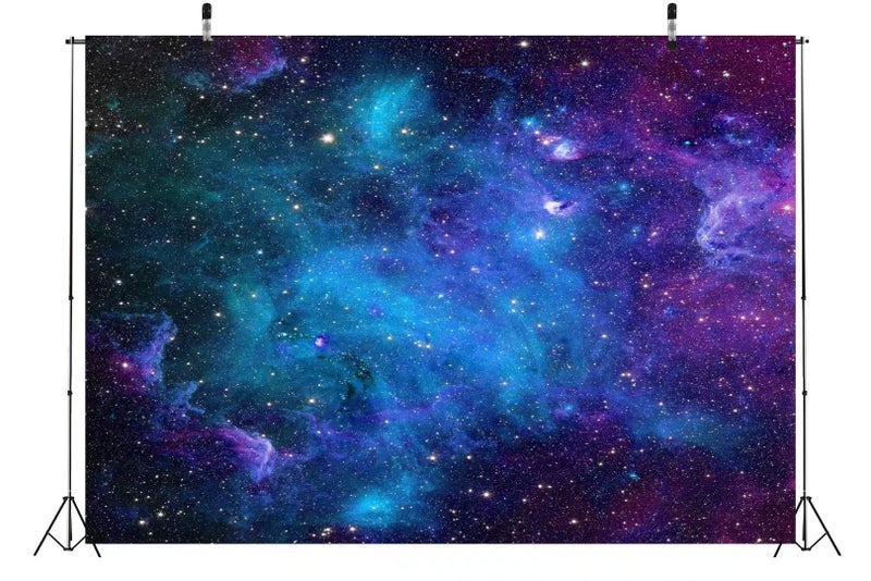 BELECO 7x5ft Fabric Cosmic Galaxy Backdrop Wall DÃ©cor Starry Sky Milky Way Stars Backdrop Universe Space Theme Photo Background Galaxy Baby Shower Birthday Party Decorations Studio Photo Props - Image 4