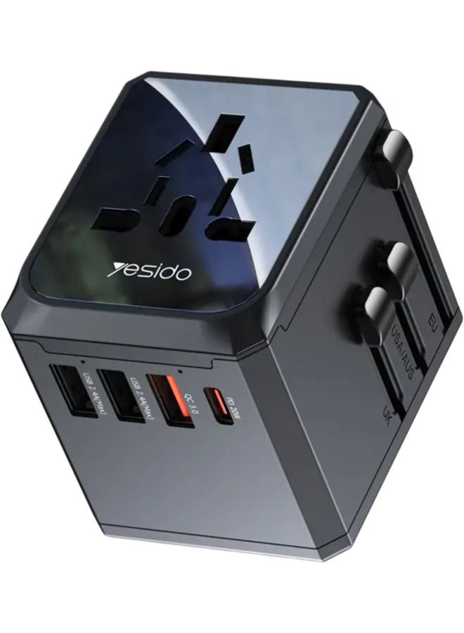 Yesido 20W 3-USB & Type-C Universal Travel Adapter Plug