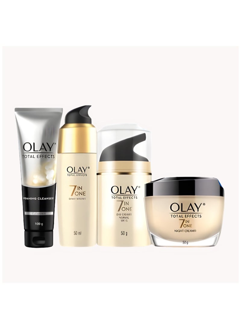 مجموعة أولاي توتال إفيكتس للعناية الكاملة المضادة للشيخوخة (منظف 100 غرام + سيروم 50 مل + كريم نهاري لطيف 50 غرام + كريم ليلي 50 غرام) - Image 1