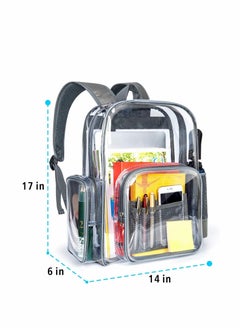 SYOSI Transparent Backpack, Heavy-Duty PVC Transparent Bag, With Laptop Compartment, Waterproof Transparent Backpack, Suitable For School, Work, Safety (Dark Blue)  - Image 4
