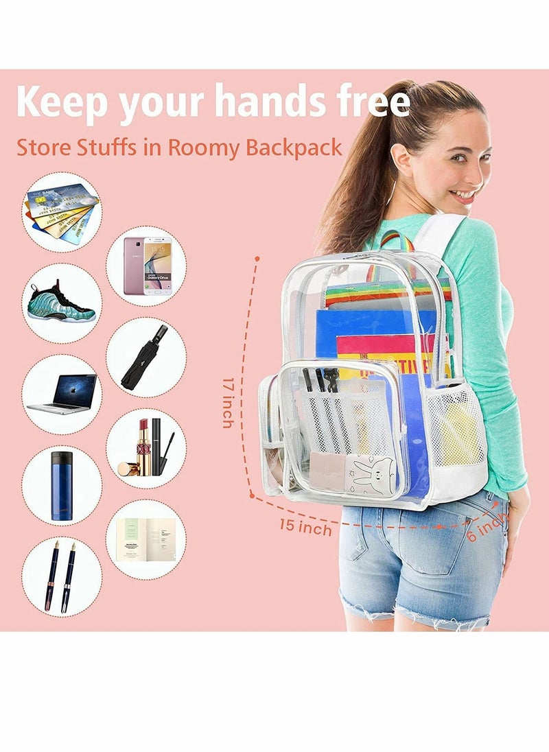 SYOSI - Transparent Backpack, Heavy-Duty PVC Transparent Bag, With Laptop Compartment, Waterproof Transparent Backpack, Suitable For School, Work, Safety (Dark Blue) - Image 1