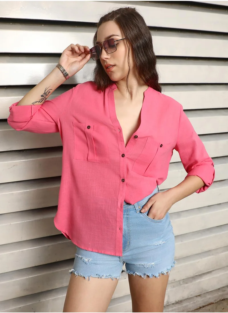 HIGH STAR Pink Shirt For Women