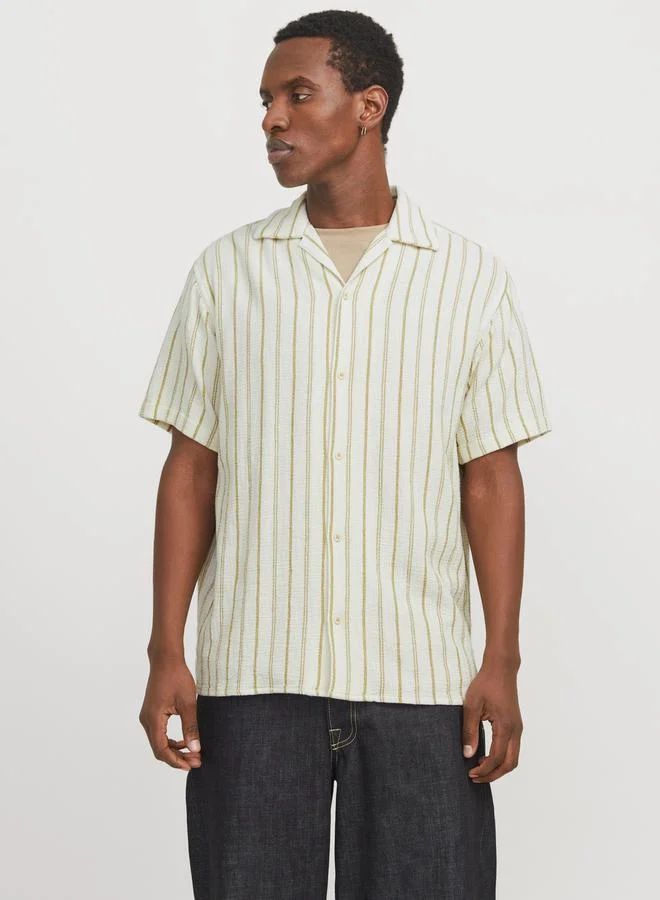 JACK & JONES Jack & Jones Striped Resort Collar Regular Fit Shirt