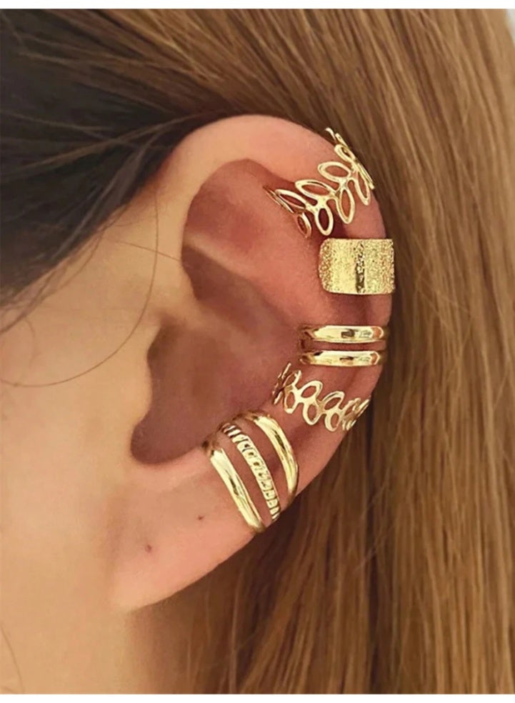 Shein 5-Piece Adjustable Clip-On Earring Set – Non-Pierced Ear Friendly – Vintage Fashion for Women & Girls - Image 1