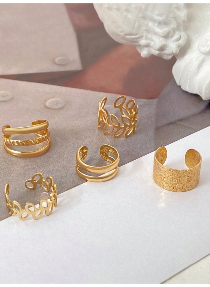 Shein 5-Piece Adjustable Clip-On Earring Set – Non-Pierced Ear Friendly – Vintage Fashion for Women & Girls - Image 2