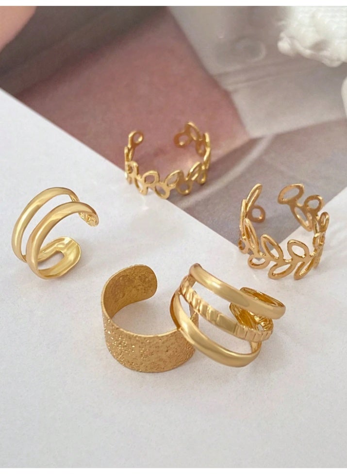 Shein 5-Piece Adjustable Clip-On Earring Set – Non-Pierced Ear Friendly – Vintage Fashion for Women & Girls - Image 3