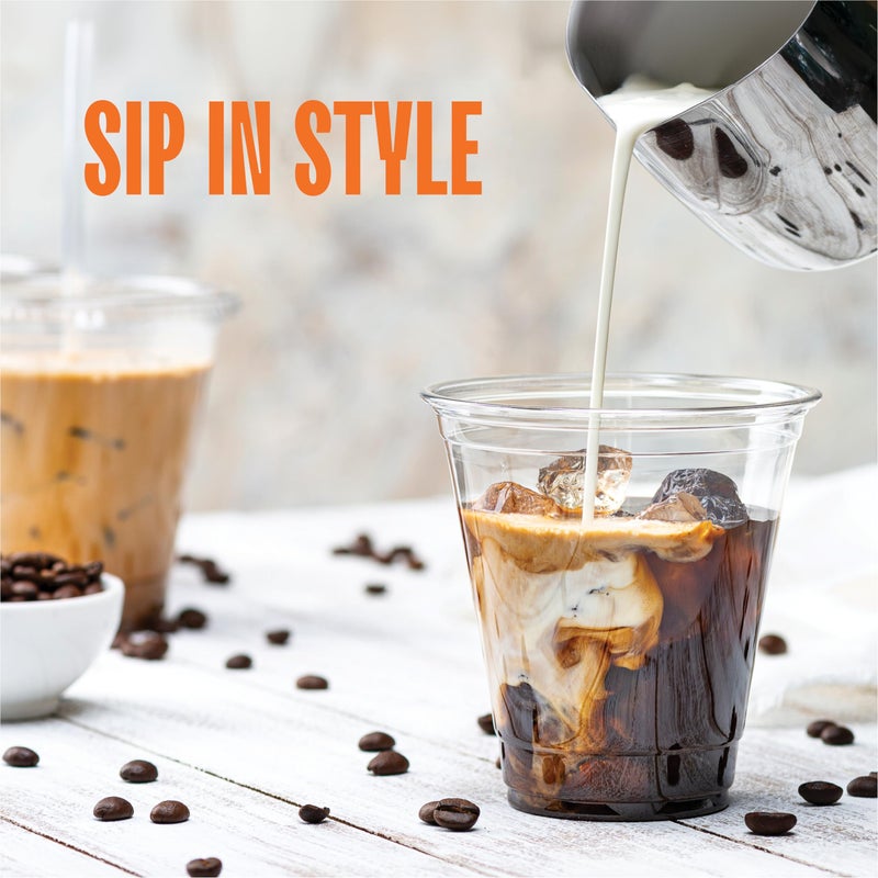 Stack Man [100 Pack - 12 oz.] Clear Disposable Plastic Cups PET Crystal Clear Disposable 12oz Plastic Cups - Image 3