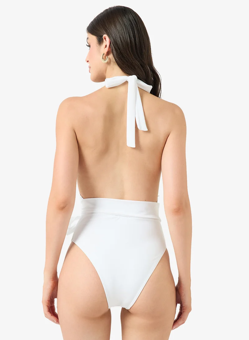 Ginger  Halter Neck Cutout Detail Swimsuit for Women | Best Price UAE