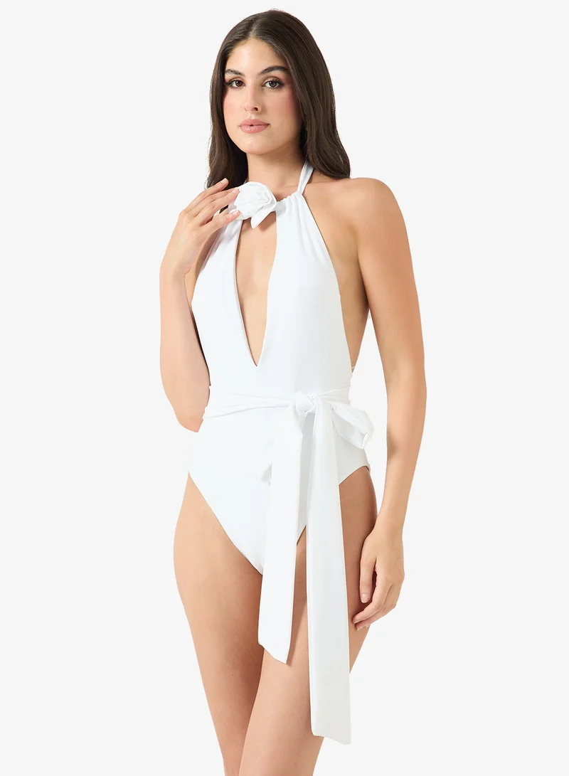 Ginger  Halter Neck Cutout Detail Swimsuit for Women | Best Price UAE