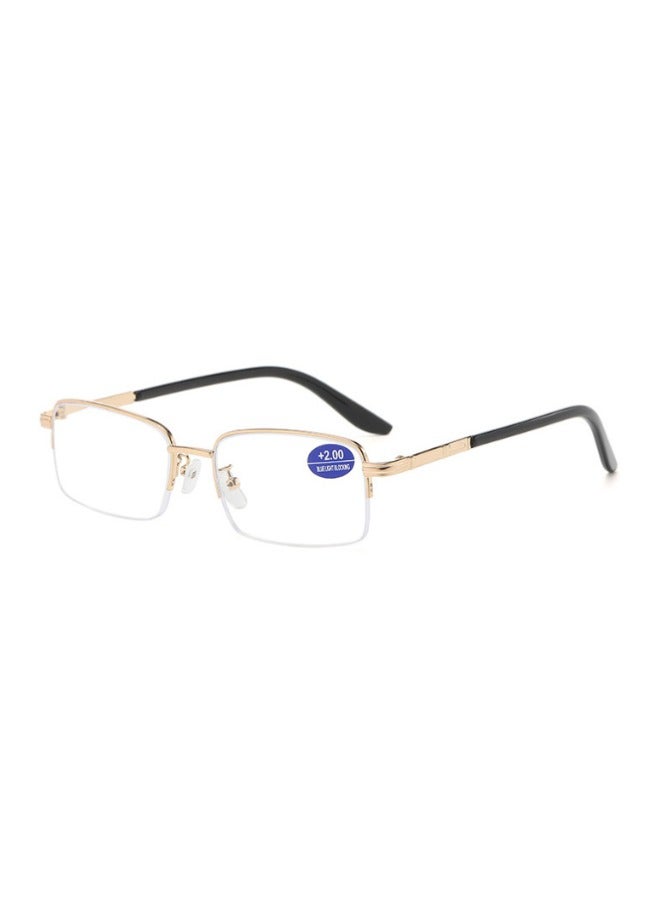 بوما للبصريات نظارات قراءة مكبرة للرجال +1.00 - إطار معدني شبه بدون إطار فاخر، عدسات عالية الدقة مقاومة للتعب، نظارات احترافية خفيفة الوزن لرؤية واضحة واستخدام يومي  - Image 1