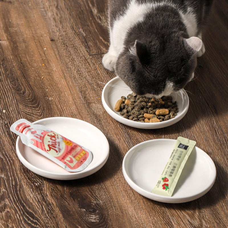 Howise 3 PCS Ceramic Cat Bowls, 5.5 in Pet Bowl Cat Dishes for Food and Water, Small Dog Dish(White) - Image 5
