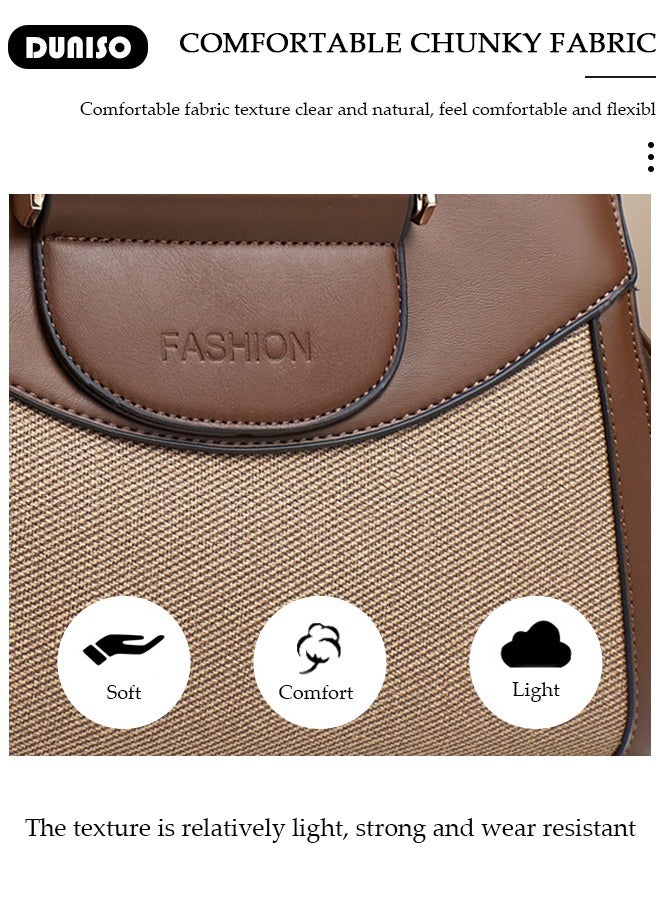 Women's  Fashion Elegant Handbag,Large-capacity  Shoulder Bag,Multi-pocket PU Leather Crossbody Bag,Ladies Retro Splicing design Handbag Tote Bags Clutch Bag,Luxurious Ladies Casual Tote Purse Shoulder Bag