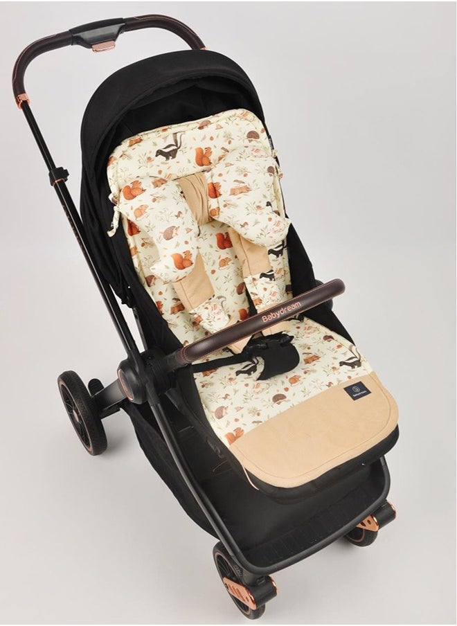 BabyDream Baby Double Sided Stroller Pad - Beige  - Image 1