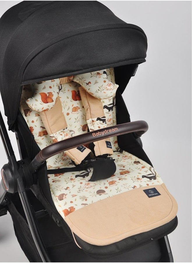 BabyDream Baby Double Sided Stroller Pad - Beige  - Image 2