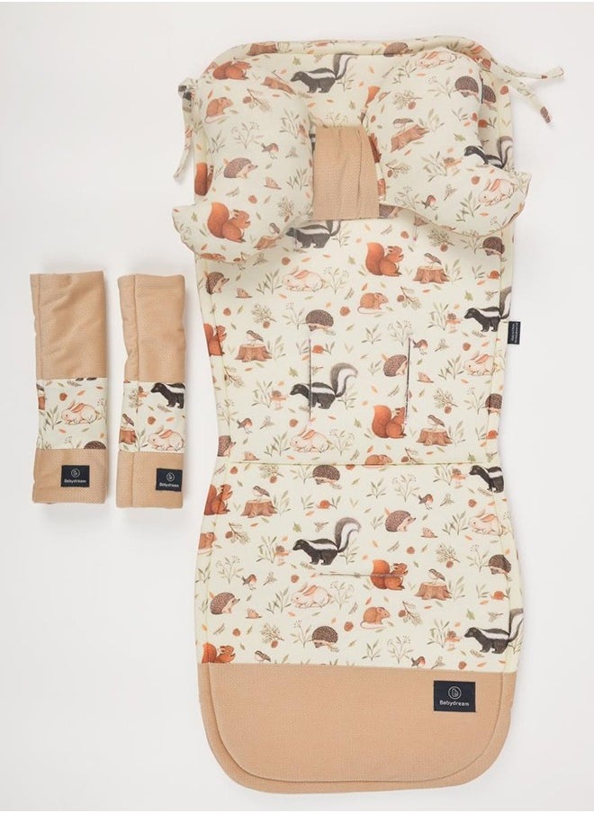 BabyDream Baby Double Sided Stroller Pad - Beige  - Image 3