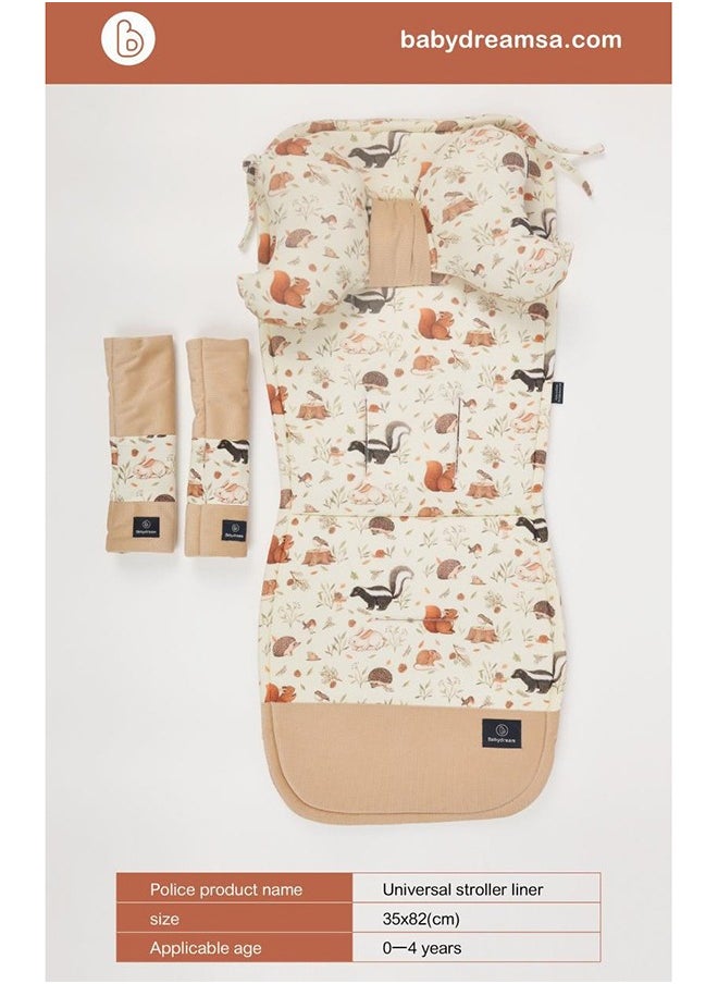BabyDream Baby Double Sided Stroller Pad - Beige  - Image 4