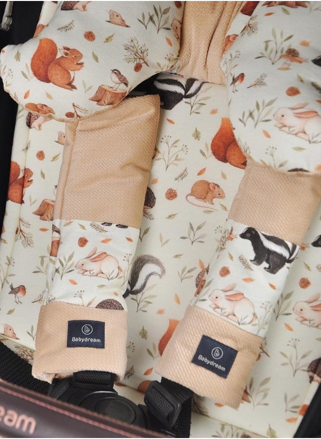 BabyDream Baby Double Sided Stroller Pad - Beige  - Image 5