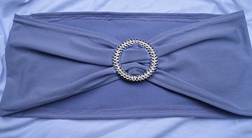SheYang 50PCS Spandex Chair Sashes Bows Elastic Chair Bands with Buckle Slider Sashes Bows for Wedding Decorations (50PCS, Lavender) - Image 4