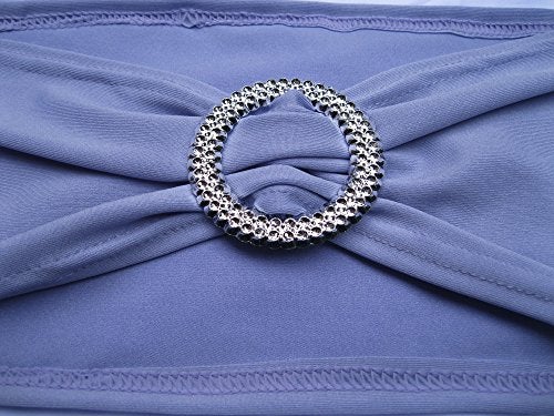 SheYang 50PCS Spandex Chair Sashes Bows Elastic Chair Bands with Buckle Slider Sashes Bows for Wedding Decorations (50PCS, Lavender) - Image 2