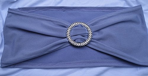SheYang 50PCS Spandex Chair Sashes Bows Elastic Chair Bands with Buckle Slider Sashes Bows for Wedding Decorations (50PCS, Lavender) - Image 3