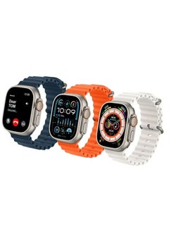 Premium Haino Teko Germany TOP 1 Full Screen Real AMOLED Display_ 3 Pair Straps_Wireless Charger_For Ladies and Gents_Orange
