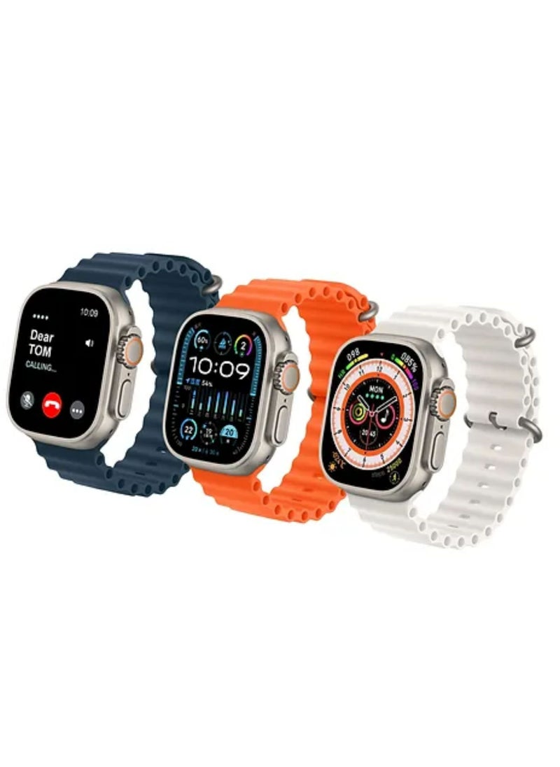 Haino Teko - Premium Haino Teko Germany TOP 1 Full Screen Real AMOLED Display_ 3 Pair Straps_Wireless Charger_For Ladies and Gents_Orange - Image 1