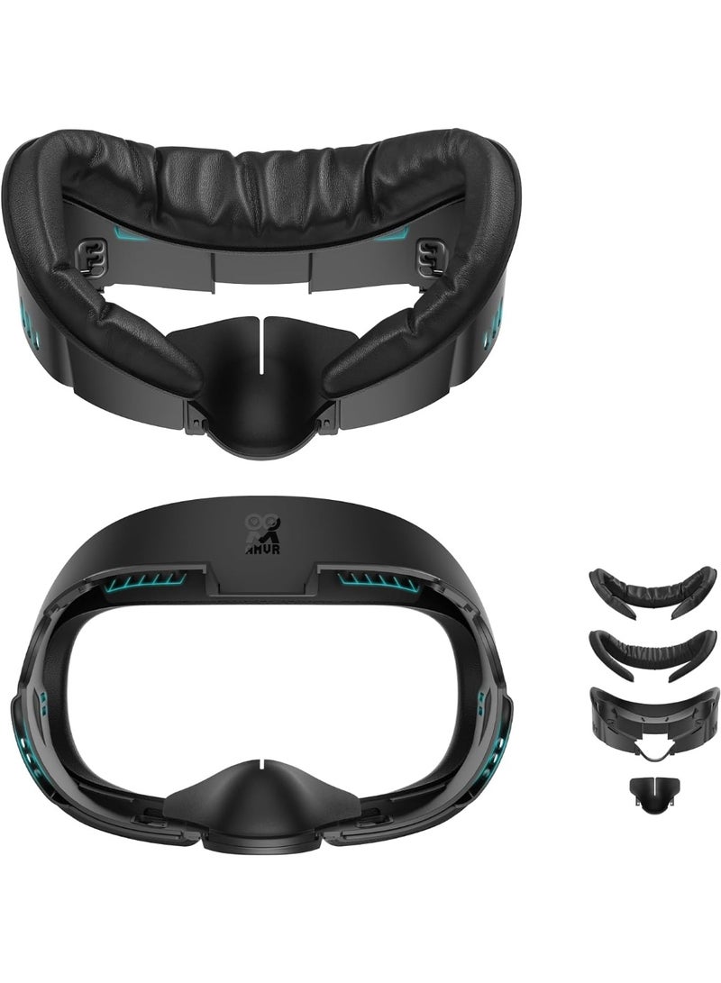 AMVR Face Cover Pad Facial Interface Compatible with Meta/Oculus Quest 3 Accessories, with Soft PU Face Cushion Pad Replacement for Quest 3 and Breathable Ice Silk Cotton - Image 1