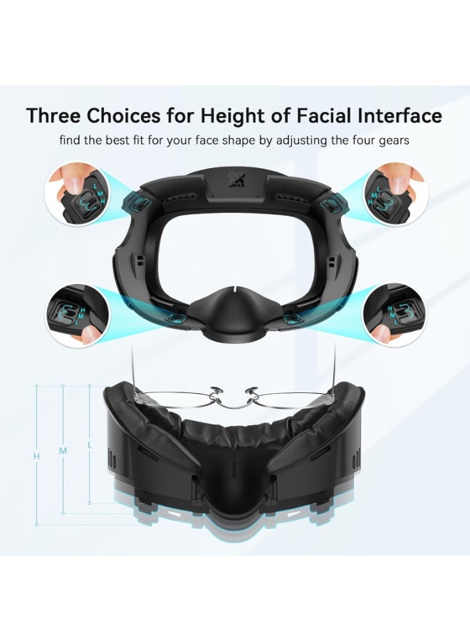 AMVR Face Cover Pad Facial Interface Compatible with Meta/Oculus Quest 3 Accessories, with Soft PU Face Cushion Pad Replacement for Quest 3 and Breathable Ice Silk Cotton - Image 3
