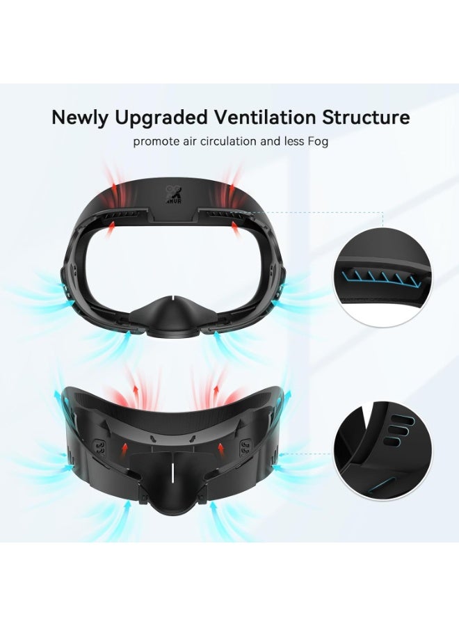 AMVR Face Cover Pad Facial Interface Compatible with Meta/Oculus Quest 3 Accessories, with Soft PU Face Cushion Pad Replacement for Quest 3 and Breathable Ice Silk Cotton - Image 4