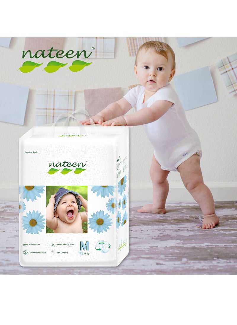 nateen Nateen Premium Care Baby Diaper,Size 3 (4-9kg),Medium,72 Count Diapers,Super Absorbent,,Breathable Baby Diapers.  - Image 2