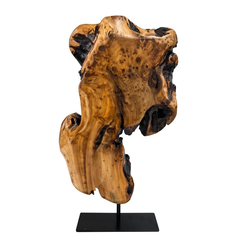 WELLAND Irregular Cedar Wood Sculpture 8.75" W x 1.75" D x 17.75" H Natural Edge Tabletop Statues, Handmade Ornaments, DÃ©cor for Living Room, Home Office, Bedroom, - Image 4