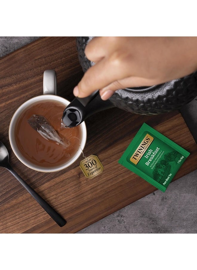 Twinings Irish Breakfast Black Tea Individually Wrapped Bags, 20 Count (Pack of 6), Flavourful, Robust Black Tea, Caffeinated, Enjoy Hot or Iced | Packaging May Vary  - Image 4