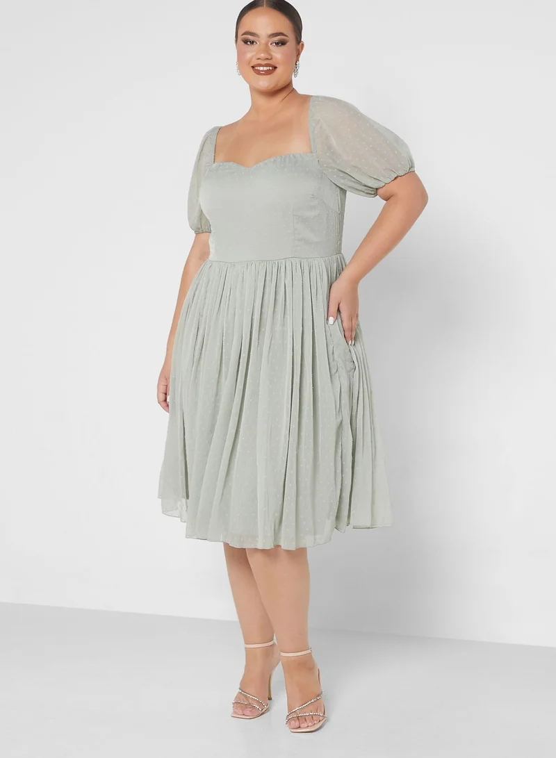 Anaya with Love Curve Sweetheart Neck Pleated Dress