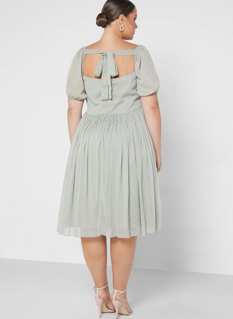 Anaya with Love Curve Sweetheart Neck Pleated Dress