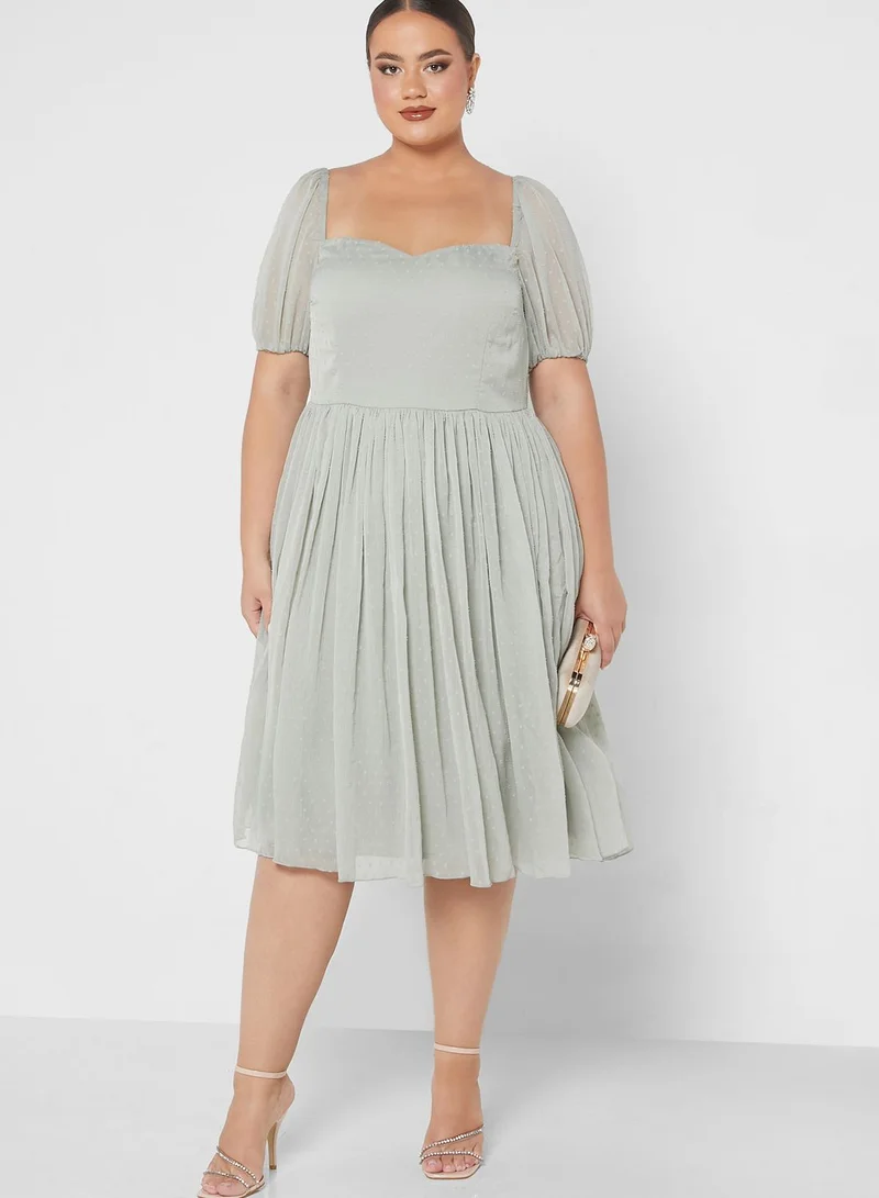 Anaya with Love Curve Sweetheart Neck Pleated Dress