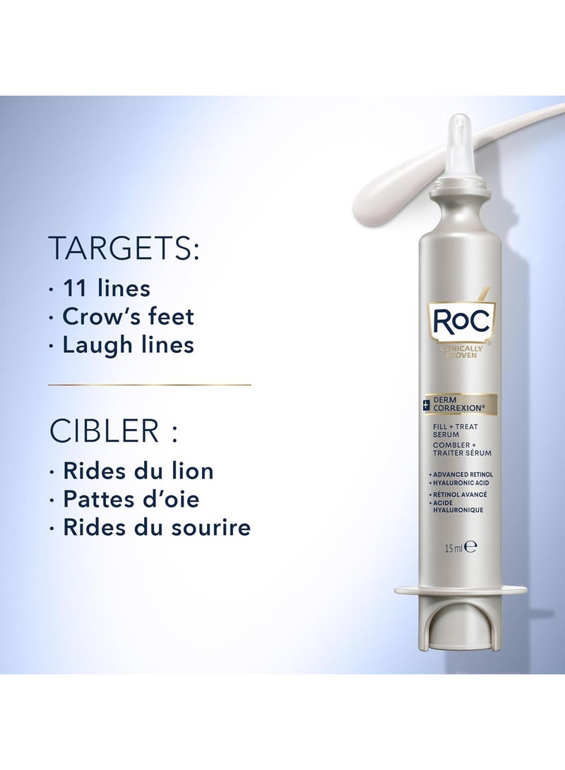 روك سيروم روك ديرم كوركسيون لملء وعلاج الوجه والرقبة وخط الف مملأ للتجاعيد ريتينول متقدم وثلاثي حمض الهيالورونيك 15 مل أبيض - Image 3