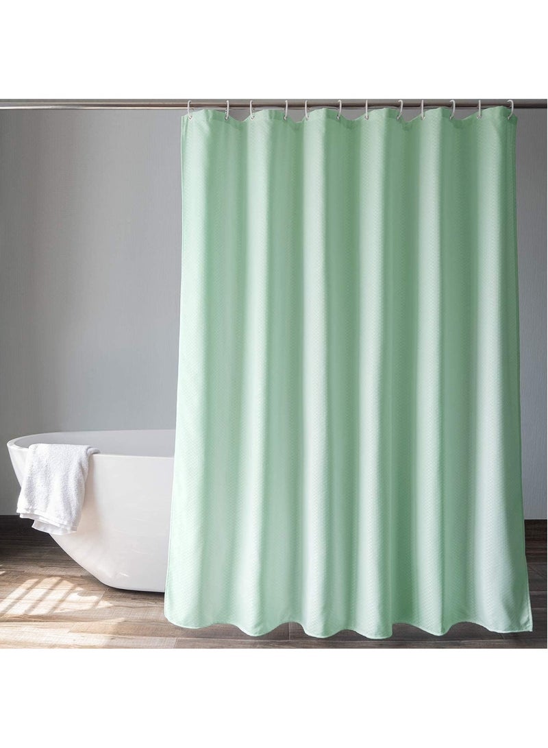 Rubik Premium Shower Curtain Waterproof Thickened Polyester Fabric Durable Mildew Stain Resistant Stylish Curtain (Green, 200 x 180 cm)  - Image 1