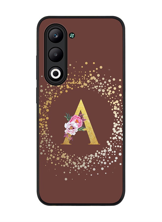 Stylizedd For Oppo A5 5G / A5 4G Case,Slim fit Camera Protection, Shockproof Thin Phone cover  - Custom Monogram Floral - A  (Brown )