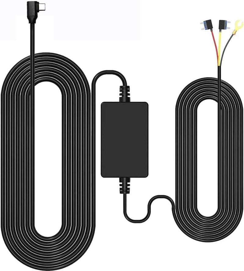 WOLFBOX Type-C Hardwire Kit Extended Version for i07/G900/G850/G840S/G840H Dash Cam, Hard Wire Car Charger Cable Kit 12V- 24V to 5V for Dash Cameras with Battery Drain Protection - Image 1