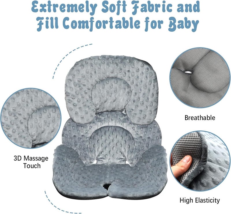 KAKIBLIN Infant Car Seat Insert, Carseat Insert Support for Newborn, Infant Car Seat Cushion Head Support for Baby Girls Boys,3D Air Mesh Baby CarSeat Cushion for CarSeats, Bouncer, Strollers, Swing - Image 5